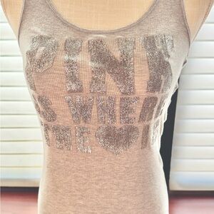 Victoria's Secret Silver Glitter Tank Top
